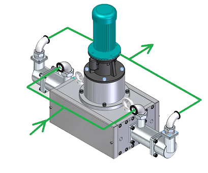Electric bellow pump isometric view